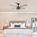 52 in. Farmhouse Downrod Mount Crystal Ceiling Fan with Light and Remote Control, Low Profile Ceiling fan with 4 Reversible Blades for Living Room-ErisView
