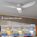 52 in. Farmhouse Flush Mount Low Profile Ceiling Fan with Remote Control, White LED Reversible Ceiling Fan for Bedroom Living Room Patios -2-ErisView