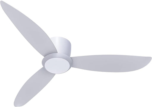 52 in. Farmhouse Flush Mount Low Profile Ceiling Fan with Remote Control, White LED Reversible Ceiling Fan for Bedroom Living Room Patios -1-ErisView