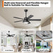 52 in. Farmhouse Modern Remote Control Ceiling Fan and Light, Silent Reversible DC Ceiling Fan for Bedroom Living Room-13-ErisView