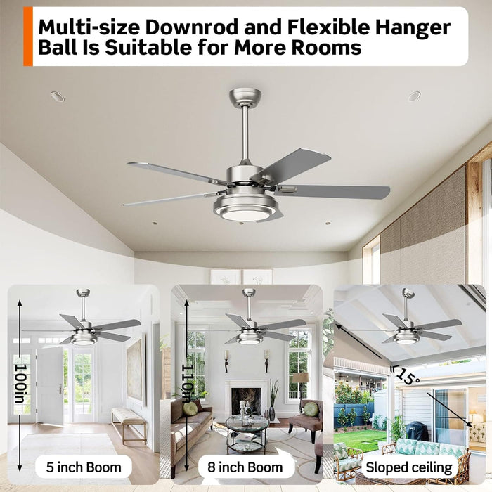 52 in. Farmhouse Modern Remote Control Ceiling Fan and Light, Silent Reversible DC Ceiling Fan for Bedroom Living Room-6-ErisView