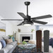 52 in. Farmhouse Modern Remote Control Ceiling Fan and Light, Silent Reversible DC Ceiling Fan for Bedroom Living Room-8-ErisView