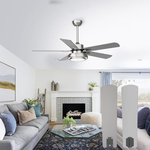 52 in. Farmhouse Modern Remote Control Ceiling Fan and Light, Silent Reversible DC Ceiling Fan for Bedroom Living Room-1-ErisView