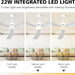 52 in. Farmhouse Modern Reversible DC Ceiling Fan for Bedroom, White Ceiling Fan, Outdoor Ceiling Fan with Light and Remote, Outdoor Patio Fans-15-ErisView
