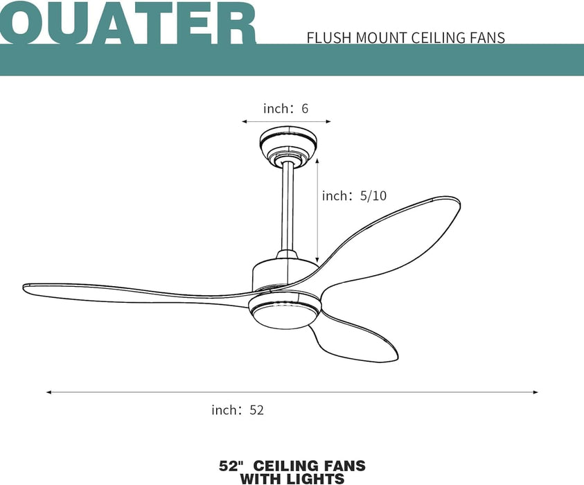 52 in. Farmhouse Modern Reversible DC Ceiling Fan for Bedroom, White Ceiling Fan, Outdoor Ceiling Fan with Light and Remote, Outdoor Patio Fans-8-ErisView