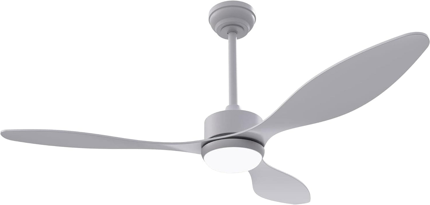 52 in. Farmhouse Modern Reversible DC Ceiling Fan for Bedroom, White Ceiling Fan, Outdoor Ceiling Fan with Light and Remote, Outdoor Patio Fans-1-ErisView