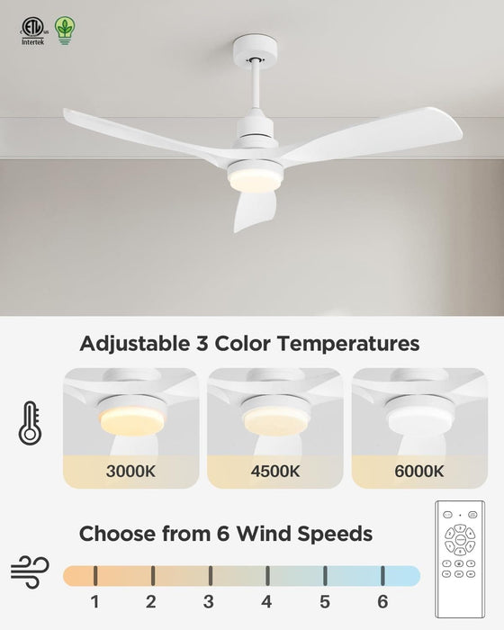 52 in. Farmhouse Remote Control Ceiling Fan and Light, Outdoor Fan for Patio, Modern Reversible Quiet Ceiling Fans-10-ErisView