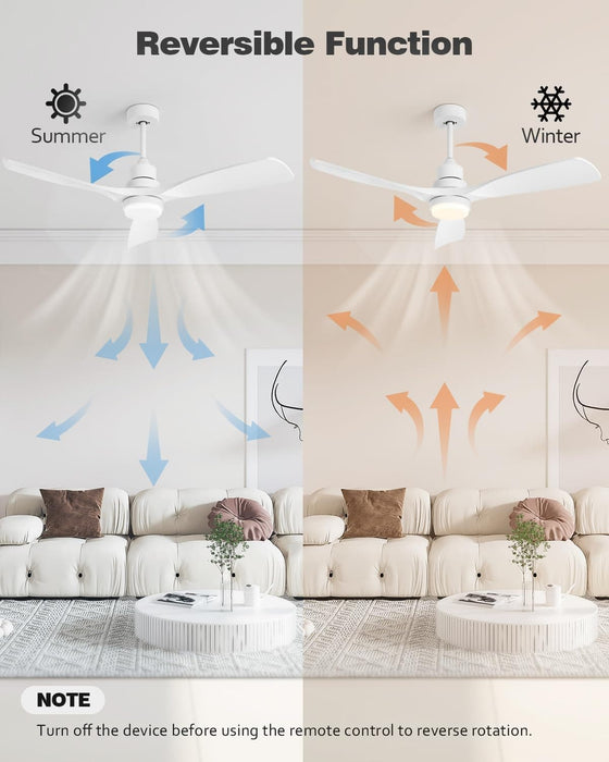 52 in. Farmhouse Remote Control Ceiling Fan and Light, Outdoor Fan for Patio, Modern Reversible Quiet Ceiling Fans-13-ErisView