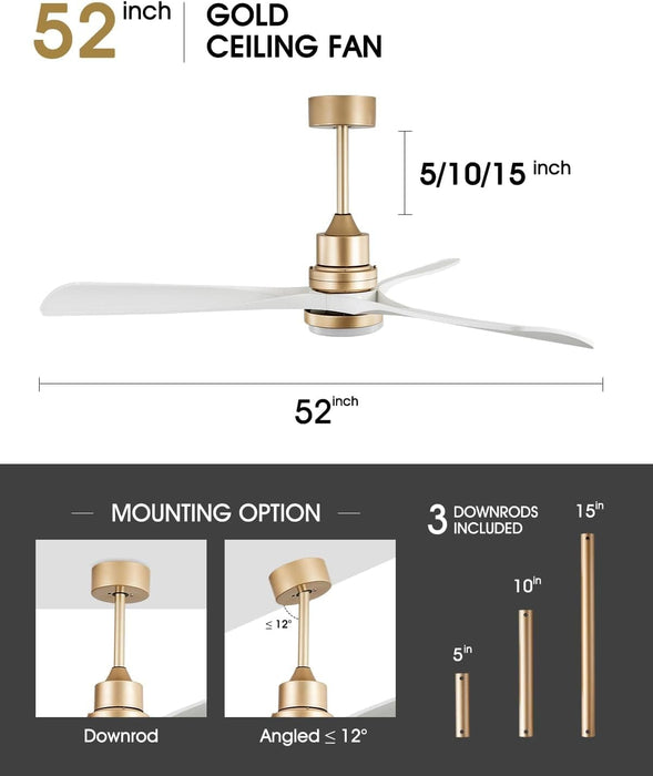 52 in. Farmhouse Remote Control Ceiling Fan and Light, Outdoor Fan for Patio, Modern Reversible Quiet Ceiling Fans-16-ErisView