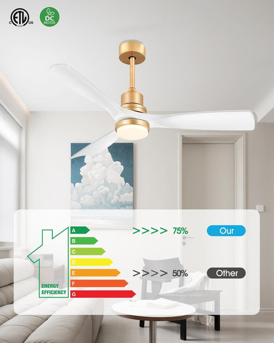 52 in. Farmhouse Remote Control Ceiling Fan and Light, Outdoor Fan for Patio, Modern Reversible Quiet Ceiling Fans-18-ErisView