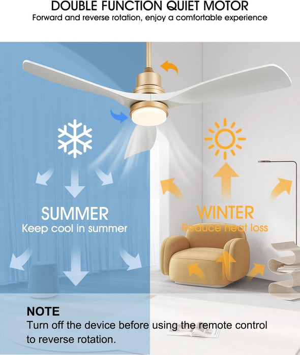 52 in. Farmhouse Remote Control Ceiling Fan and Light, Outdoor Fan for Patio, Modern Reversible Quiet Ceiling Fans-21-ErisView