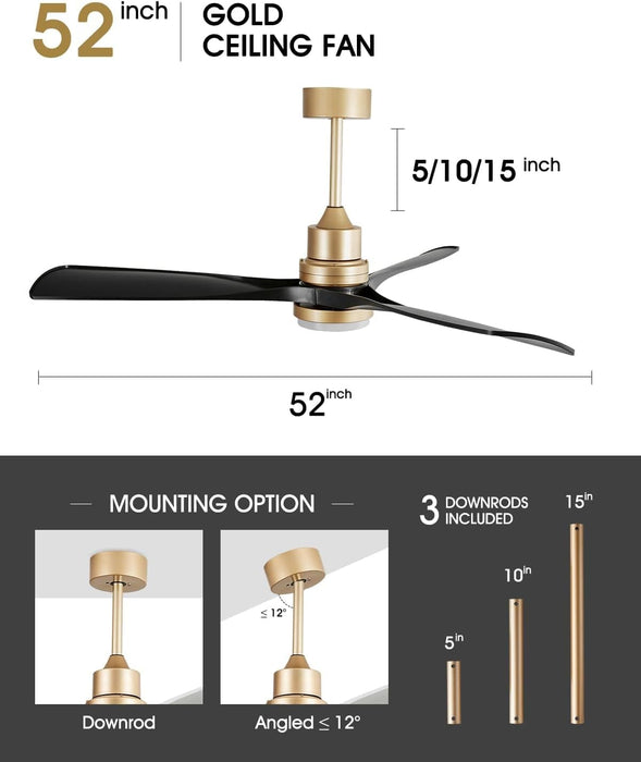52 in. Farmhouse Remote Control Ceiling Fan and Light, Outdoor Fan for Patio, Modern Reversible Quiet Ceiling Fans-23-ErisView