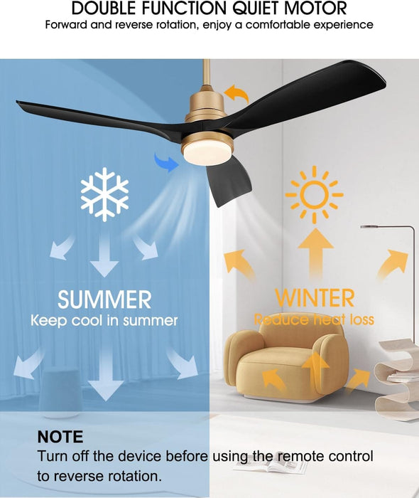 52 in. Farmhouse Remote Control Ceiling Fan and Light, Outdoor Fan for Patio, Modern Reversible Quiet Ceiling Fans-28-ErisView