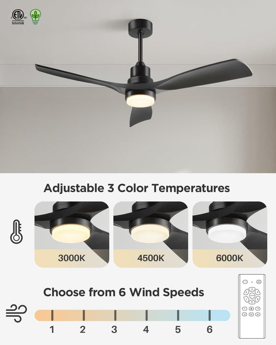 52 in. Farmhouse Remote Control Ceiling Fan and Light, Outdoor Fan for Patio, Modern Reversible Quiet Ceiling Fans-31-ErisView
