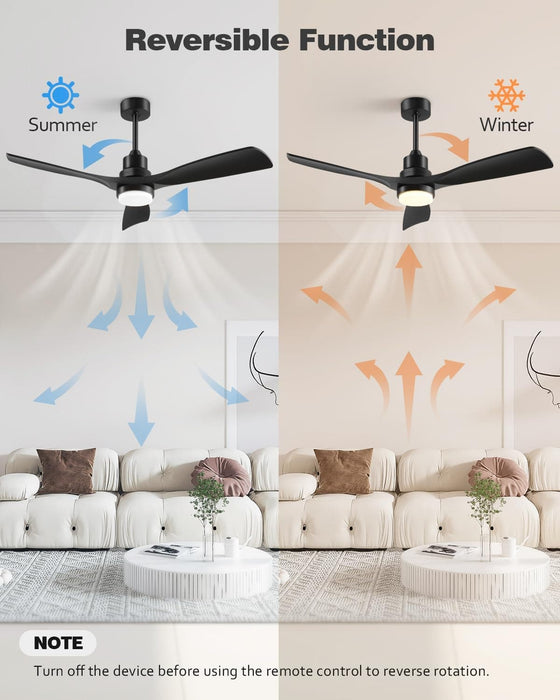 52 in. Farmhouse Remote Control Ceiling Fan and Light, Outdoor Fan for Patio, Modern Reversible Quiet Ceiling Fans-34-ErisView