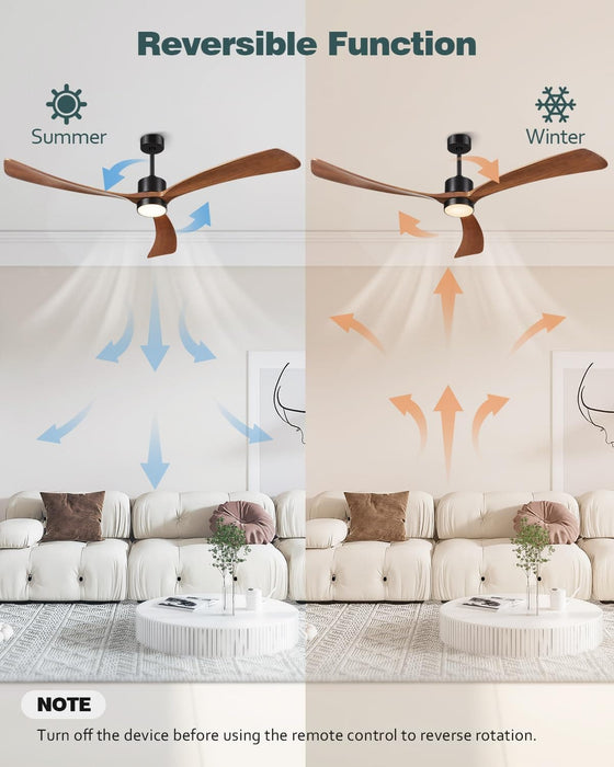52 in. Farmhouse Remote Control Ceiling Fan and Light, Outdoor Fan for Patio, Modern Reversible Quiet Ceiling Fans-40-ErisView