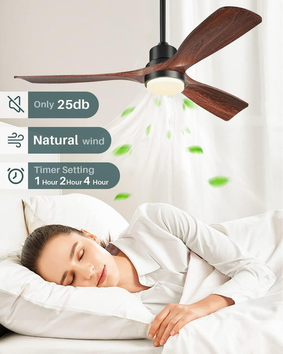 52 in. Farmhouse Remote Control Ceiling Fan and Light, Outdoor Fan for Patio, Modern Reversible Quiet Ceiling Fans-5-ErisView