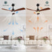 52 in. Farmhouse Remote Control Ceiling Fan and Light, Outdoor Fan for Patio, Modern Reversible Quiet Ceiling Fans-6-ErisView