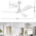 52 in. Farmhouse Remote Control Ceiling Fan and Light, Outdoor Fan for Patio, Modern Reversible Quiet Ceiling Fans-9-ErisView