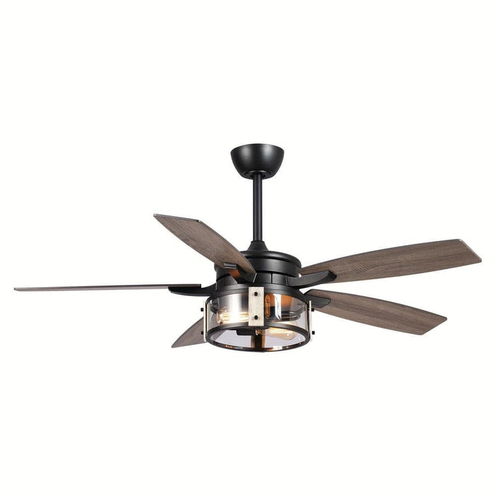 52 in. Farmhouse Wood Ceiling Fan with Light Remote-ErisView