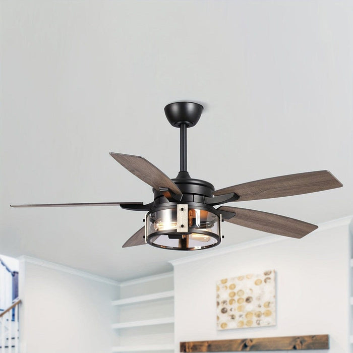 52 in. Farmhouse Wood Ceiling Fan with Light Remote-ErisView