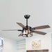 52 in. Farmhouse Wood Ceiling Fan with Light Remote-ErisView