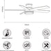 52 in. Flush Mount Brushed Nickel Ceiling Fan, Remote Ceiling Fan with Light, Dimmable LED Reversible DC Ceiling Fan, 5 Blades Modern Ceiling Fan-9-ErisView