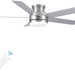 52 in. Flush Mount Brushed Nickel Ceiling Fan, Remote Ceiling Fan with Light, Dimmable LED Reversible DC Ceiling Fan, 5 Blades Modern Ceiling Fan-1-ErisView