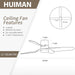52 in. Flush Mount Ceiling Fan with Light, White Low Profile Ceiling Fan for Indoor Outdoor Use-5-ErisView