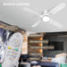52 in. Flush Mount Ceiling Fan with Light, White Low Profile Ceiling Fan for Indoor Outdoor Use-7-ErisView