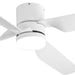52 in. Flush Mount Ceiling Fan with Light, White Low Profile Ceiling Fan for Indoor Outdoor Use-9-ErisView
