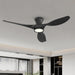 52 in. Flush Mount Ceiling Fan with Remote, Outdoor Farmhouse Low Profile Fan for Patio, Black Reversible Fan for Bedroom Living Room Kitchen Dining Room-1-ErisView