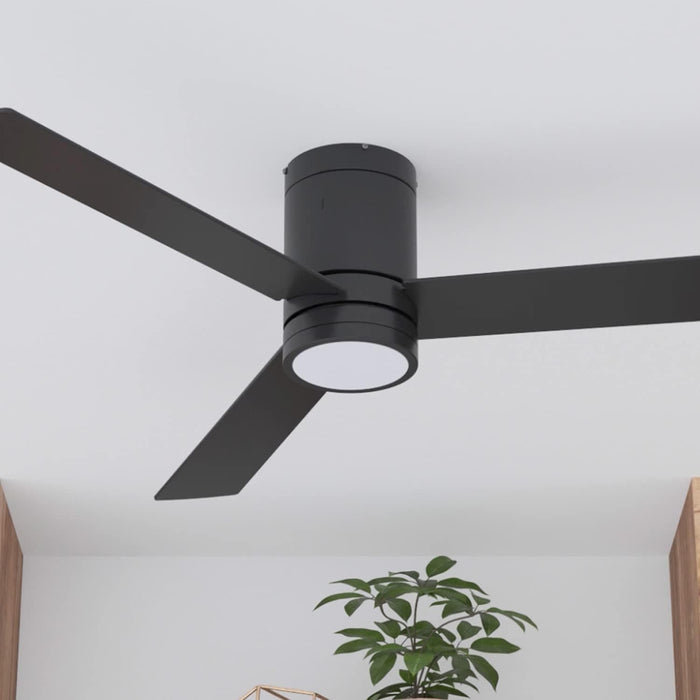 52 in. Flush Mount Contemporary Ceiling Fan with Light, Indoor Modern LED Remote Control Ceiling Fans, Reversible Fan for Summer Winter-11-ErisView