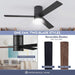 52 in. Flush Mount Contemporary Ceiling Fan with Light, Indoor Modern LED Remote Control Ceiling Fans, Reversible Fan for Summer Winter-2-ErisView