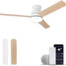 52 in. Flush Mount Low Profile Ceiling Fan with Light Remote APP Control, Smart Dimmable Modern White Ceiling Fan for Patios Bedroom Living Room-8-ErisView