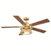 52 in. Gold Ceiling Fan with Light Kit Remote Control, Indoor 5 Reversible Blades Ceiling Fan for Living Room-ErisView