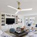 52 in. Gold and White Ceiling Fan with Light and Remote, Reversible Wood Blades, Silent Operation, Warm Soft Light, Suitable for Indoor and Outdoor Space-1-ErisView