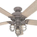 52 in. Grey Finish Ceiling Fan, Ceiling Hugger Ceiling Fans, Industrial Ceiling Fan with Light-1-ErisView