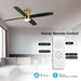 52 in. Hugger Ceiling Fan with Lights and Remote, Quiet Reversible DC Ceiling Fan, Indoor Flush Mount Low Profile Ceiling Fan, Brass Ceiling Fan-2-ErisView