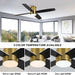 52 in. Hugger Ceiling Fan with Lights and Remote, Quiet Reversible DC Ceiling Fan, Indoor Flush Mount Low Profile Ceiling Fan, Brass Ceiling Fan-5-ErisView
