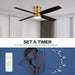 52 in. Hugger Ceiling Fan with Lights and Remote, Quiet Reversible DC Ceiling Fan, Indoor Flush Mount Low Profile Ceiling Fan, Brass Ceiling Fan-8-ErisView