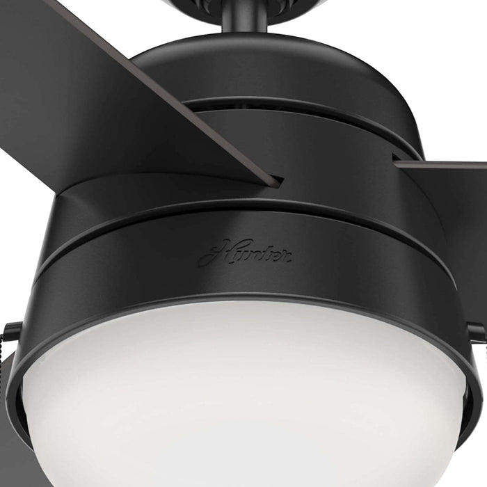 52 in. Hugger Ceiling Fans, Matte Black Outdoor Fan, Indoor Outdoor Ceiling Fans with LED Light Kit and Pull Chain-7-ErisView