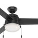 52 in. Hugger Ceiling Fans, Matte Black Outdoor Fan, Indoor Outdoor Ceiling Fans with LED Light Kit and Pull Chain-1-ErisView
