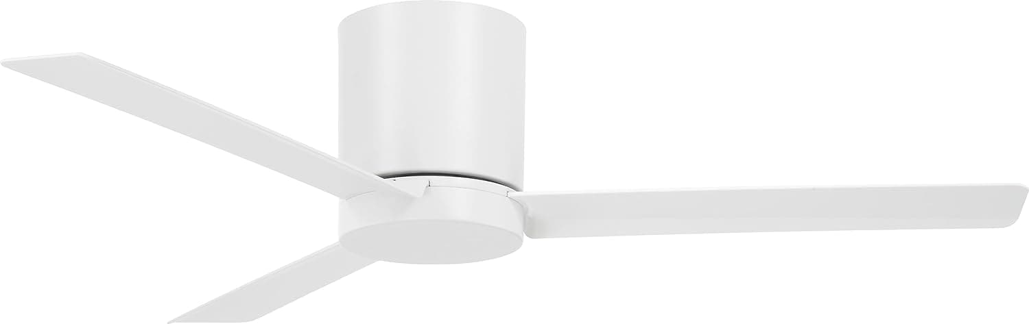 52 in. Hugger Ceiling Fans, White Flat LED Ceiling Fan, Cooling Ceiling Fan-1-ErisView