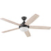 52 in. Indoor 5 Blades Bronze Remote Control Fan, Contemporary Ceiling Fan with Light, Dimmable Recessed Ceiling Fan LED Light Frosted Fixture-10-ErisView