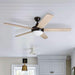 52 in. Indoor 5 Blades Bronze Remote Control Fan, Contemporary Ceiling Fan with Light, Dimmable Recessed Ceiling Fan LED Light Frosted Fixture-9-ErisView