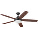 52 in. Indoor 5 Blades Bronze Remote Control Fan, Contemporary Ceiling Fan with Light, Dimmable Recessed Ceiling Fan LED Light Frosted Fixture-1-ErisView