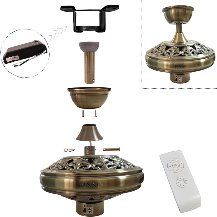52 in. Indoor Bronze Ceiling Fan Light Fixture with Remote Switch for Bedroom Living Room Dining Room, 5 Blade Ceiling Fan-6-ErisView
