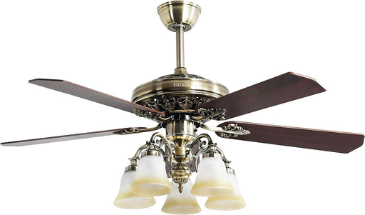 52 in. Indoor Bronze Ceiling Fan Light Fixture with Remote Switch for Bedroom Living Room Dining Room, 5 Blade Ceiling Fan-1-ErisView