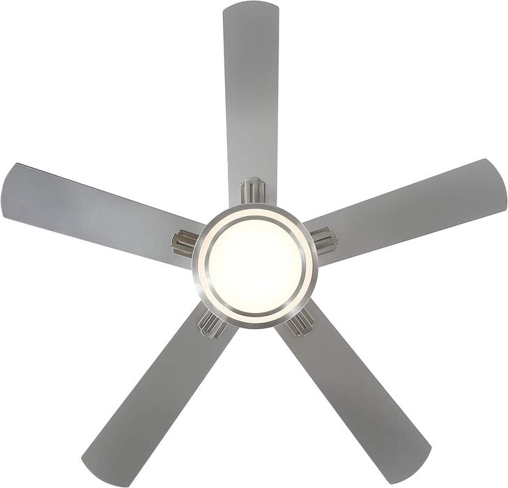 52 in. Indoor Ceiling Fan Light Fixture with Remote and Switch, LED Brushed Nickel Ceiling Fan for Bedroom Living Room Fan Dining Room-9-ErisView